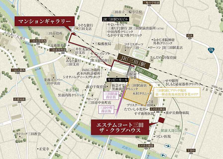 エステムコート三田 ザ・クラブハウス：モデルルーム地図