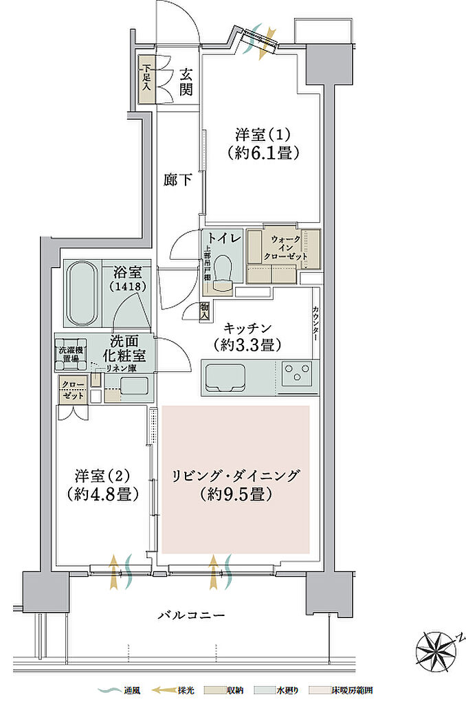 ドーミー ザ・テラス昭島 間取り D1