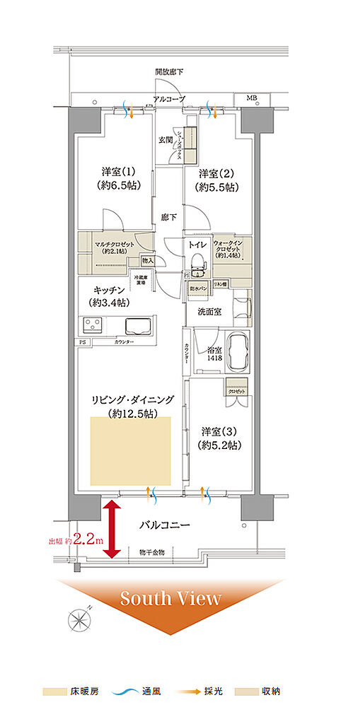ルナコート三田ウッディタウン中央 間取り G1