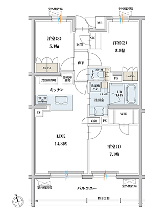 エンブル・パーク＆レジデンス駿河池田 間取り C