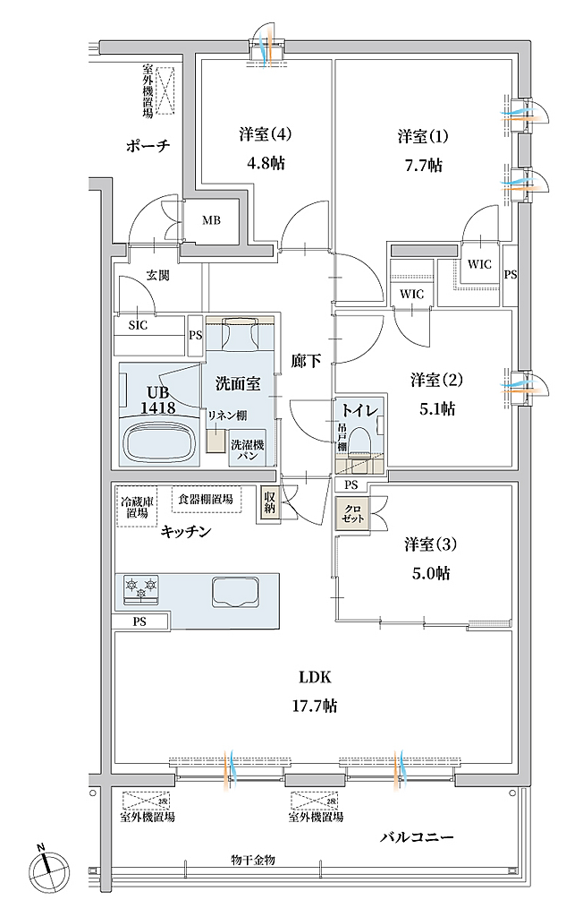 エンブル・パーク＆レジデンス駿河池田 間取り G