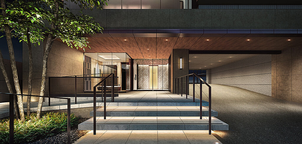 トラスト白木原レジデンス エントランスアプローチ完成予想CG