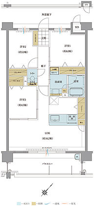トラスト白木原レジデンス 間取り B
