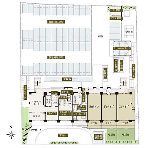 グランフォセット福島上町 敷地配置図イラスト
