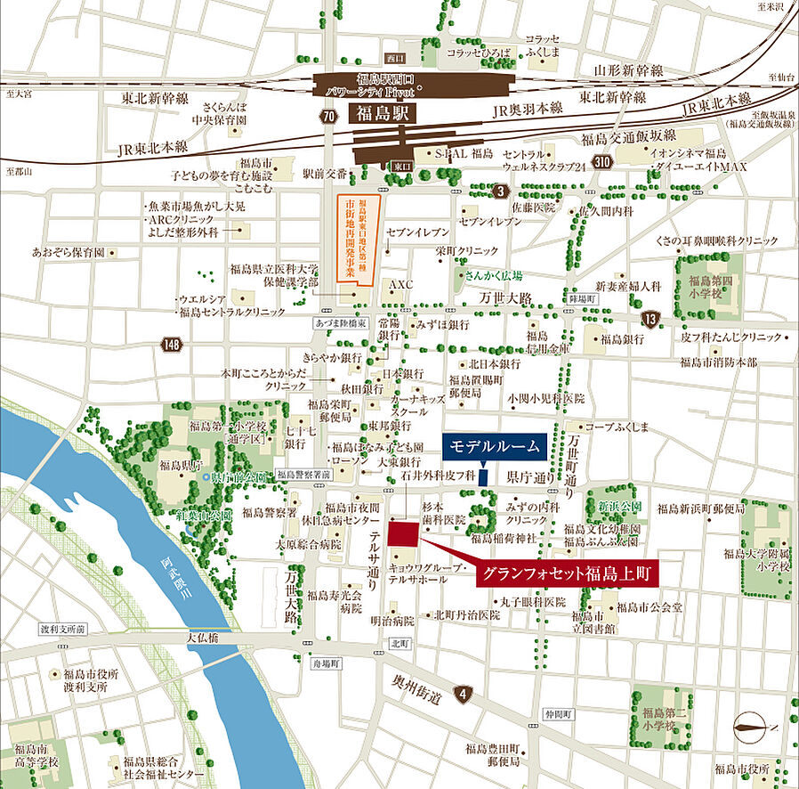 グランフォセット福島上町：案内図
