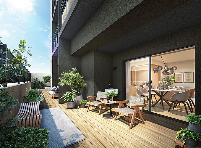 クラブスタイル大橋レーヴ 専用庭完成予想CG