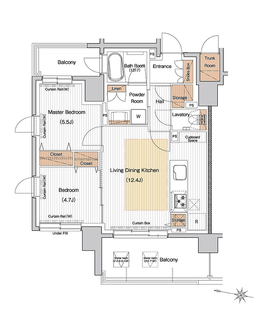 シティホーム札幌ステーションスクエア 間取り A