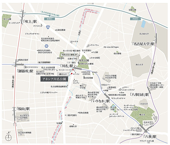 アネシア川名公園 現地案内図