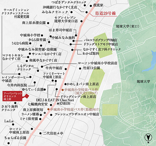 アーバンパレットオリエンス南上原 現地案内図