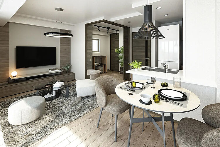 プレサンス ロジェ 上前津駅前 THE RESIDENCE リビング・ダイニング・キッチン完成予想図