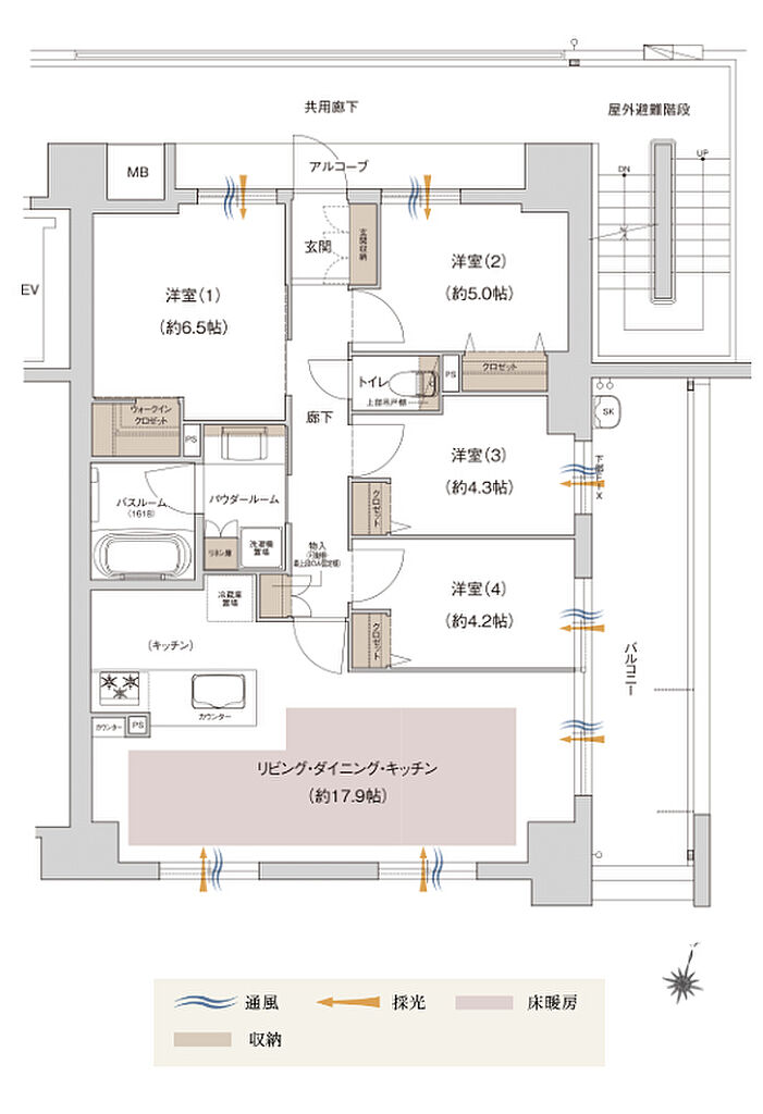 プレサンス ロジェ 岡山番町 間取り D