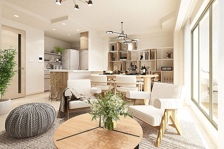 プレサンス レイズ 桜山WEST・プレサンス レイズ 桜山EAST リビング・ダイニング（Aタイプ）完成予想図