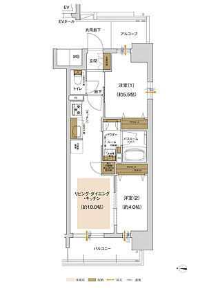 プレサンス レイズ 桜山WEST・プレサンス レイズ 桜山EAST 間取り 【EAST】C