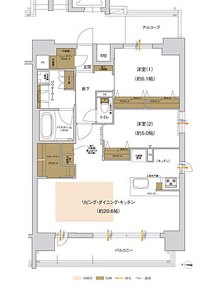 プレサンス レイズ 桜山WEST・プレサンス レイズ 桜山EAST 間取り 【EAST】D【menu1】