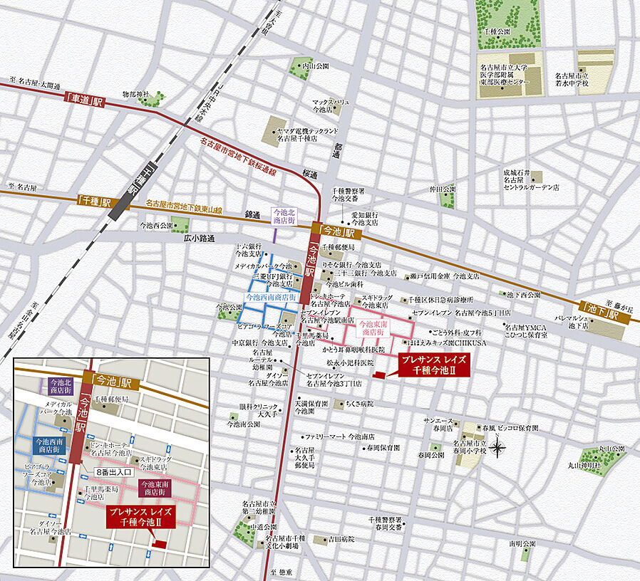 プレサンス レイズ 千種今池II：案内図