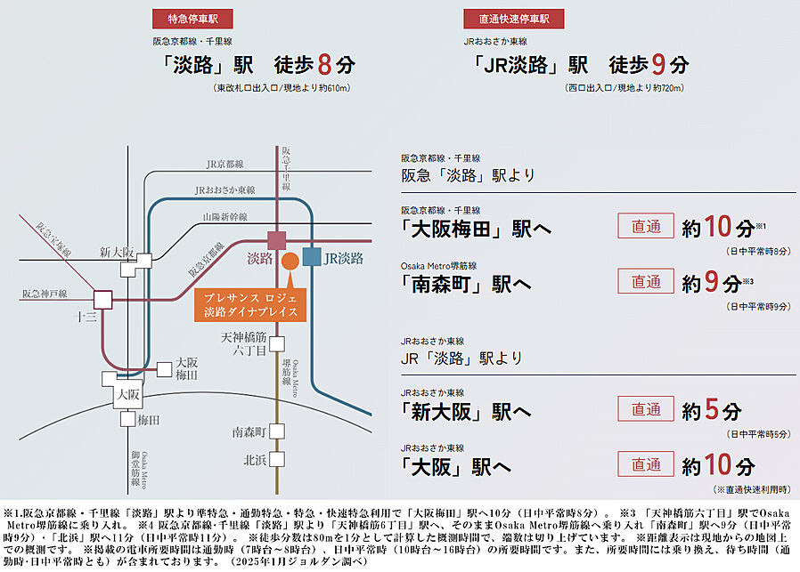 プレサンス ロジェ 淡路ダイナプレイス：交通図