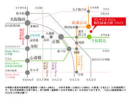 プレサンス ロジェ 鶴見緑地公園 フロント アクセス図