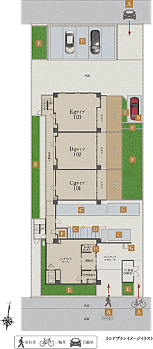 プレサンス ロジェ 長居公園リーフォリア ランドプランイメージイラスト