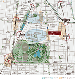 プレサンス ロジェ 長居公園リーフォリア 現地案内図