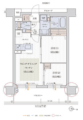 プレサンス ロジェ 長居公園リーフォリア 間取り C