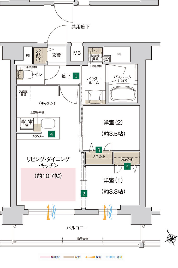プレサンス ジェネ 四日市中央通り 間取り B