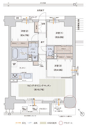 プレサンス ロジェ 京橋 GREEN YARD 間取り 【C棟】C