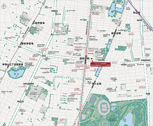 プレサンス阿倍野御堂筋線駅前マンション構想 現地案内図