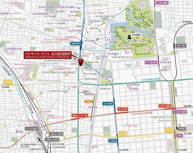 プレサンス ロジェ 名古屋浅間町 現地案内図