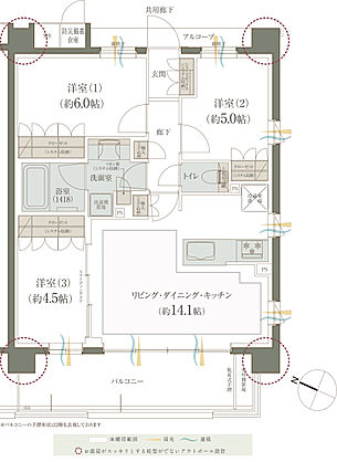 レ・ジェイドシティ橋本III 間取り III-B