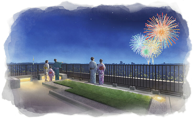 レ・ジェイド篠崎 屋上テラスイメージイラスト