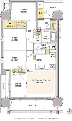 レ・ジェイド海老名 間取り 【SOUTH COURT】SA