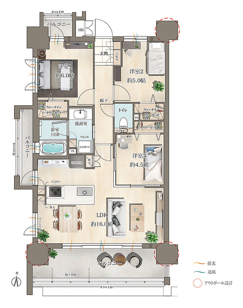 レクシア田迎サウスブライト 間取り A