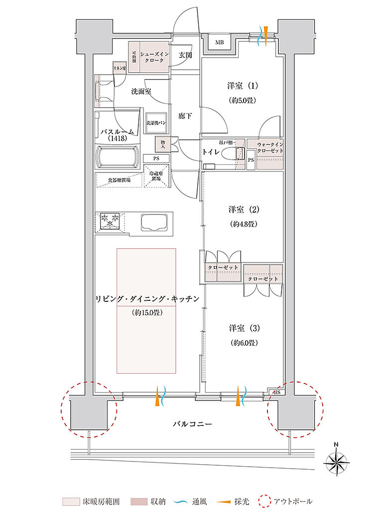 オープンレジデンシア名古屋グランデ 間取り D