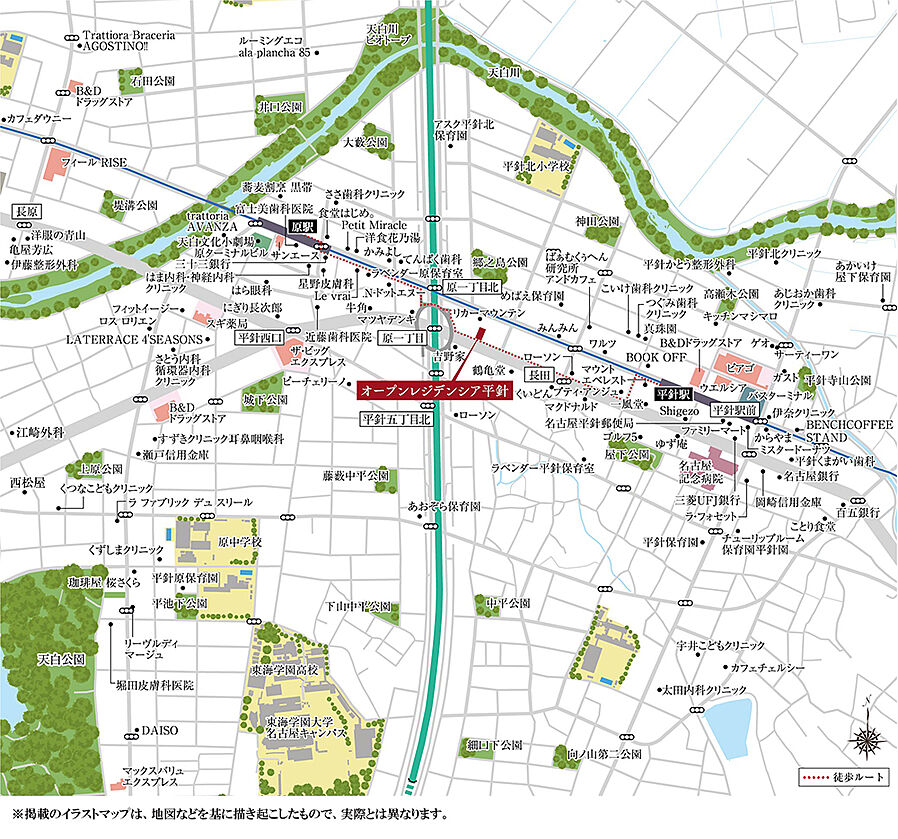 オープンレジデンシア平針：案内図
