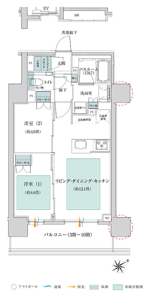 イノバス葵 間取り B