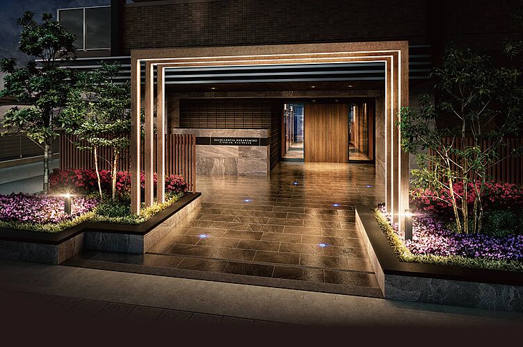 エクセレンシア中野美保プレミアムレジデンス エントランスアプローチ完成予想CG