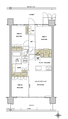 シエリア杉並高井戸 間取り E2