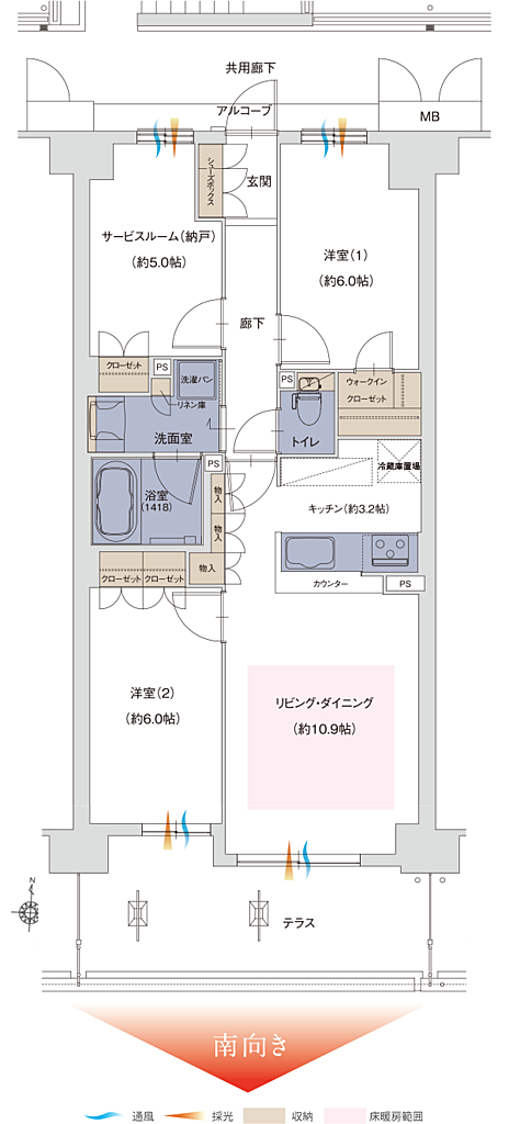 グランドパレス河内松原 間取り Eg