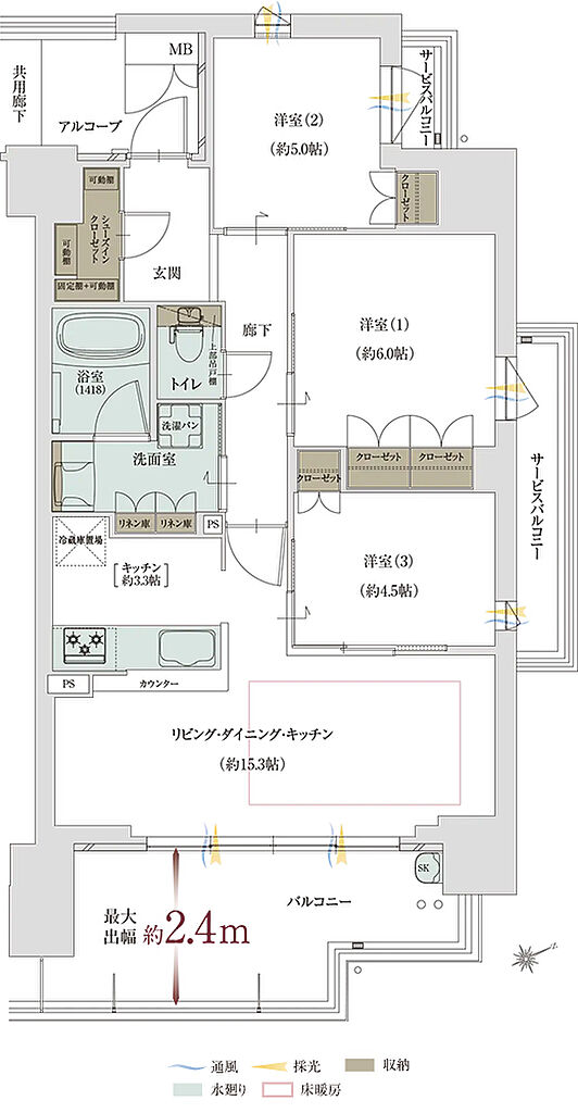 グランドパレス堺上野芝 ザ・グランドガーデン 間取り L