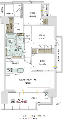 グランドパレス堺上野芝 ザ・グランドガーデン 間取り L