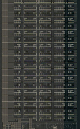 グランドパレス上之園タワー 外観パース線画