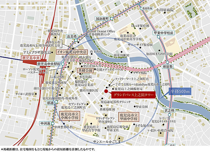 グランドパレス上之園タワー 現地案内図