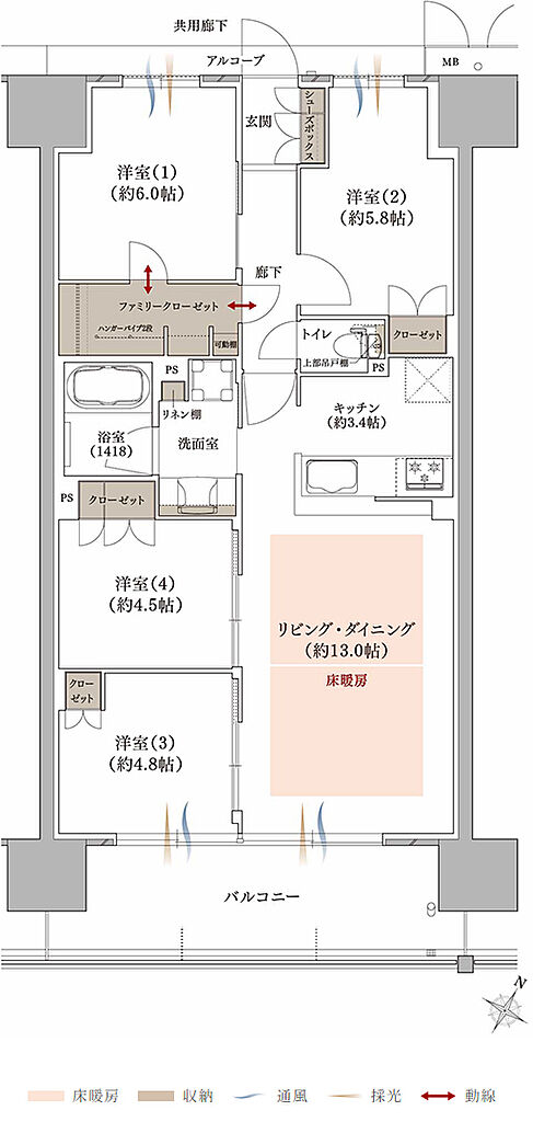 プラネスーペリア グラン大津瀬田 間取り J