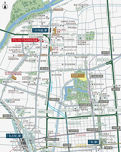 グランクレア名古屋庄内通 現地案内図