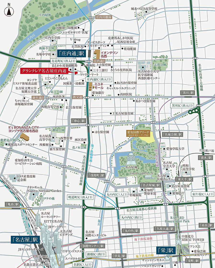グランクレア名古屋庄内通：案内図