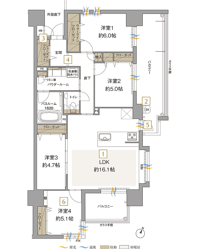 アクタス博多グランミライ プレミアム 間取り J