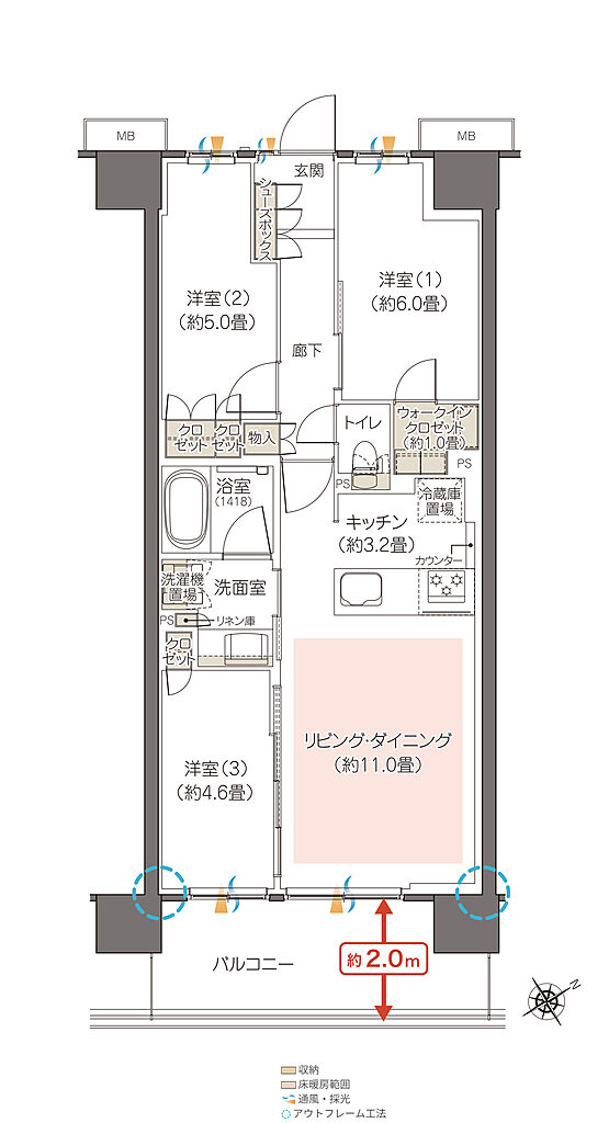 ハイムスイート相模原横山台 間取り K