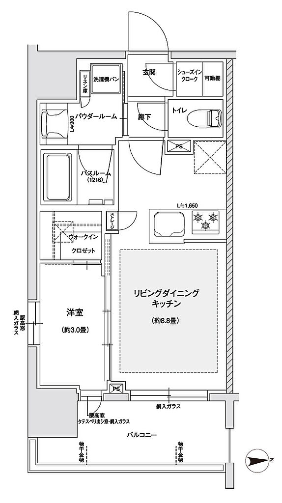 グローベル草加 ザ・プレミア 間取り B2