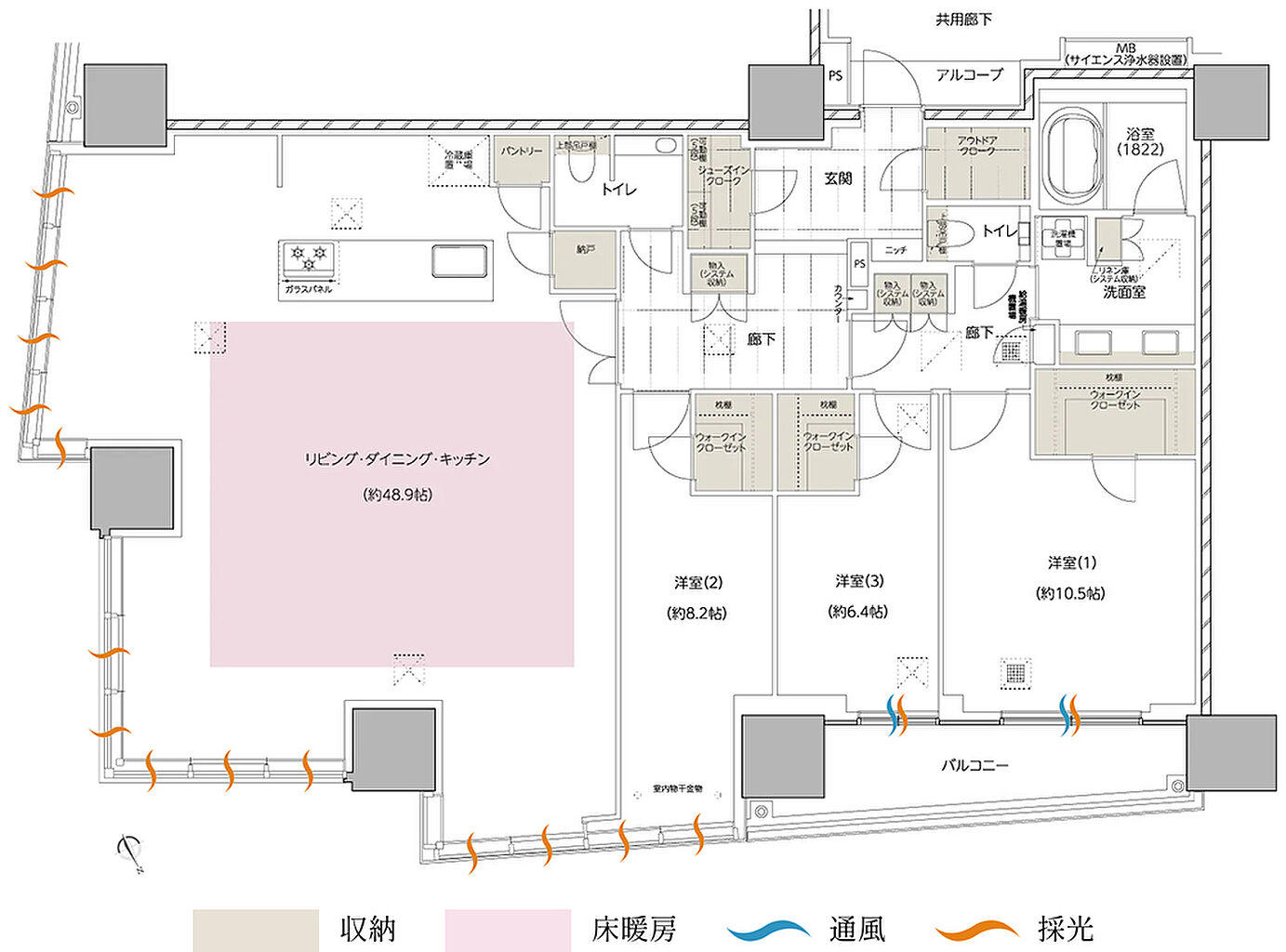 エスコンフィールドタワー 間取り PB
