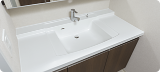 ウエリス八千代村上 お手入れが容易な「ボウル一体型カウンター」